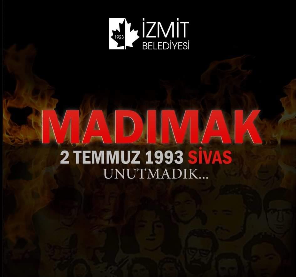 Sivas katliamının 26. yılında, yitirdiğimiz canlarımızı saygıyla anıyoruz.

#unutMADIMAKlımda
