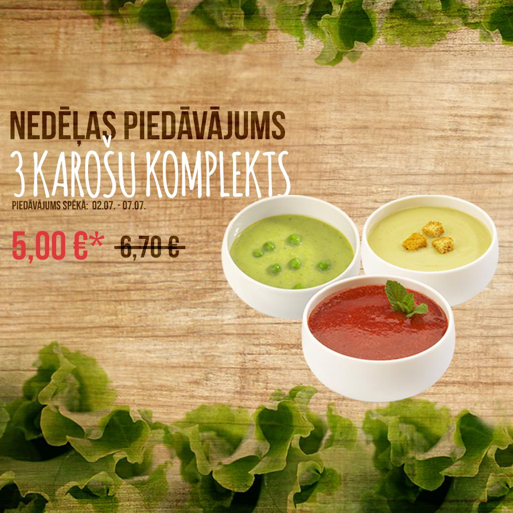 Laiks eksperimentiem - nāc un cienājies at trīs karošu komplektu par īpašu cenu visas nedēļas garumā!