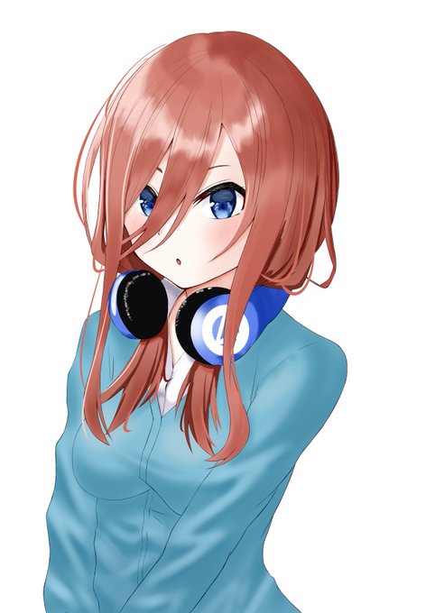 白むじさんがTwitterに投稿した中野三玖(五等分の花嫁)のイラスト。