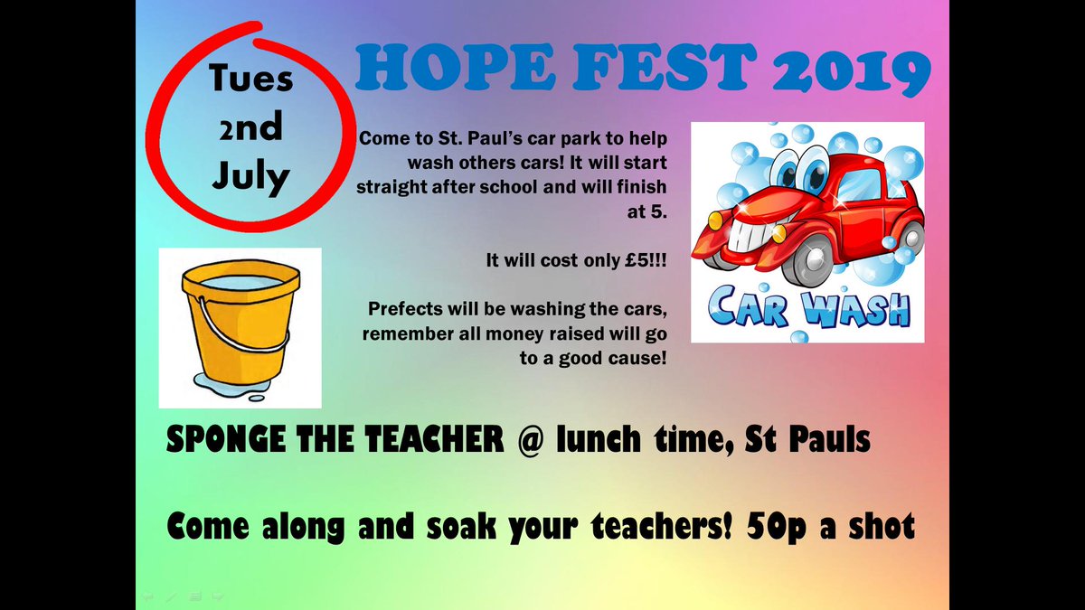 Time to get wet! Sponge the teacher and car wash taking place today for Hope Fest #hopefest #charityfundraising <a href="/MagnaCartaSch/">Magna Carta School</a> @TimSmithCEO