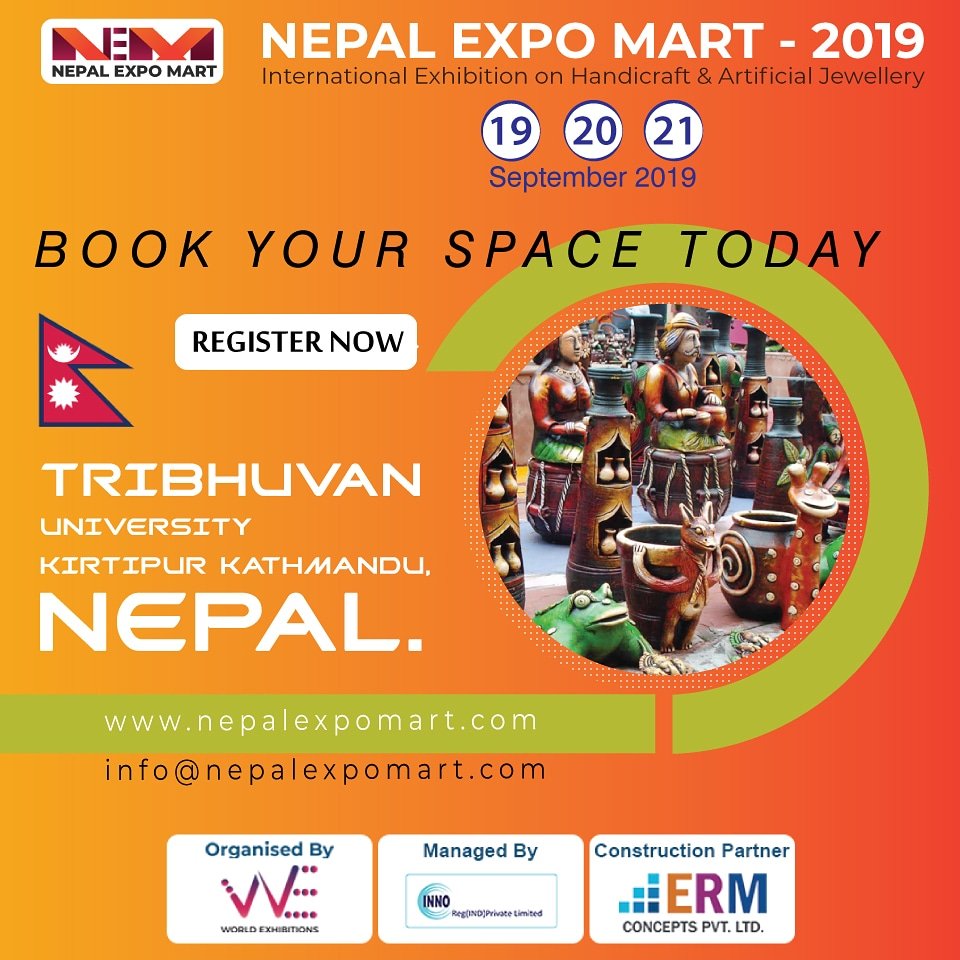 #Nepalexpomart2019 #NEM2019 #NHA2019 #Hurry!! Early Bird offer Ends soon #Artificial #Jewellery #Handicrafts #nepal 
Book your space today  nepalexpomart.com
Contact - rekha@weece.in
