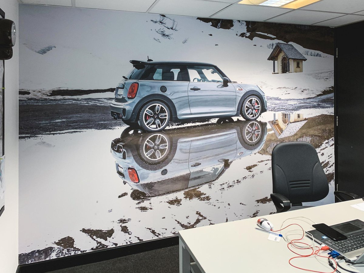 Any Mini fans our there? #walldisplays #graphics #print #officedecor