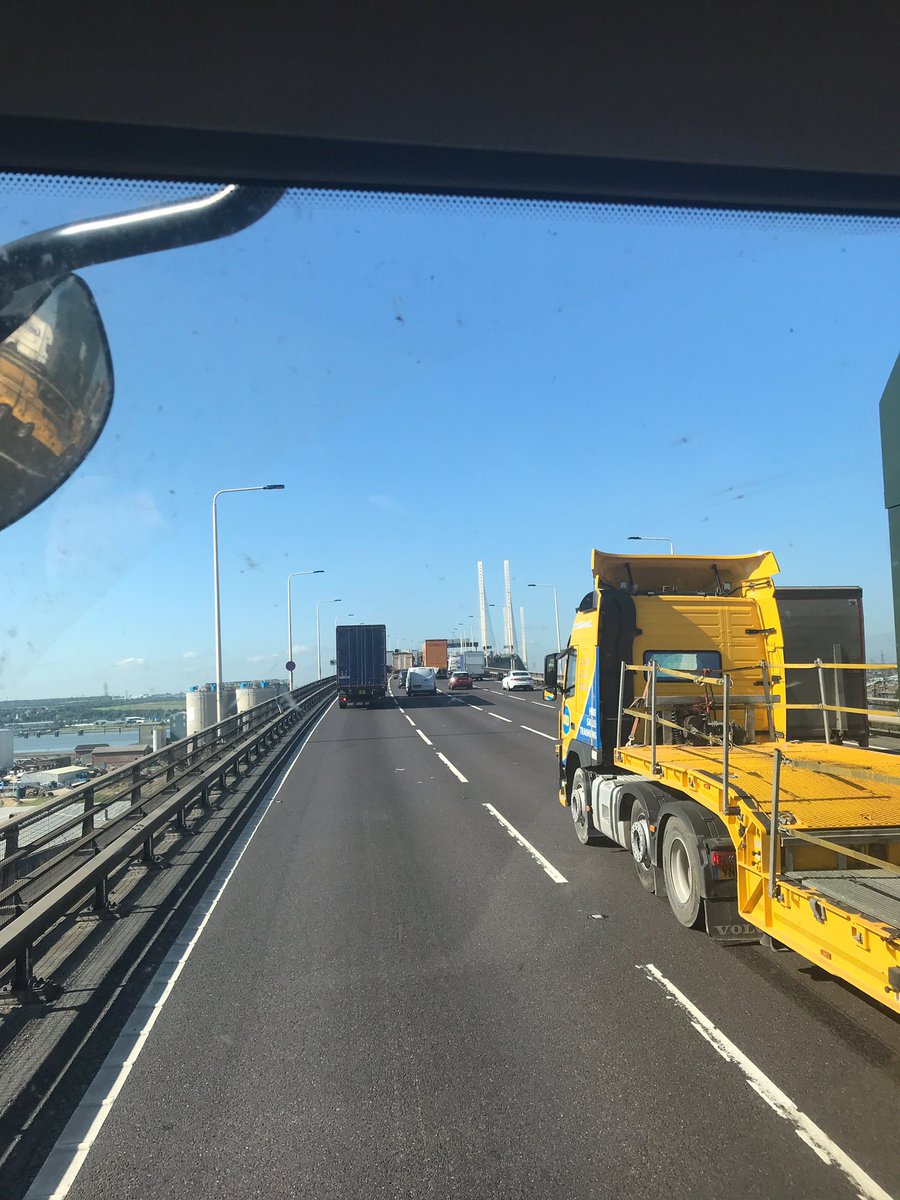DeliveryTeamCCL's tweet photo. It’s a beautiful day on the Dartford crossing this morning. Stuart is heading south to Brighton for his next delivery from @ClaremontCCL https://t.co/qzX5mNgjto