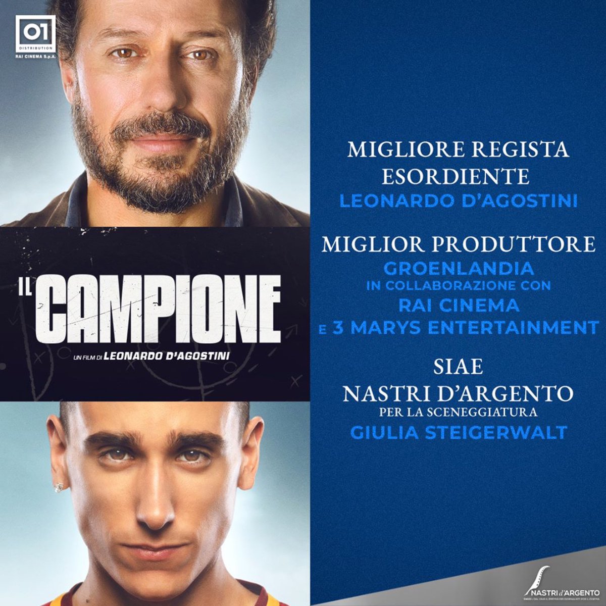 Stefano Accorsi (@stefanoaccorsi_) on Twitter photo Di nome e di fatto.
#ilcampione 3 Nastri d’Argento. <a href="/nastridargento/">Nastri d'Argento</a> <a href="/MatteoRovere/">Matteo Rovere</a> <a href="/Syd_Sibilia/">Sydney Sibilia</a> <a href="/groenlandiafilm/">@groenlandiafilm</a> <a href="/01Distribution/">01Distribution</a> #giuliasteigerwalt Di nome e di fatto.
#ilcampione 3 Nastri d’Argento. <a href="/nastridargento/">Nastri d'Argento</a> <a href="/MatteoRovere/">Matteo Rovere</a> <a href="/Syd_Sibilia/">Sydney Sibilia</a> <a href="/groenlandiafilm/">@groenlandiafilm</a> <a href="/01Distribution/">01Distribution</a> #giuliasteigerwalt