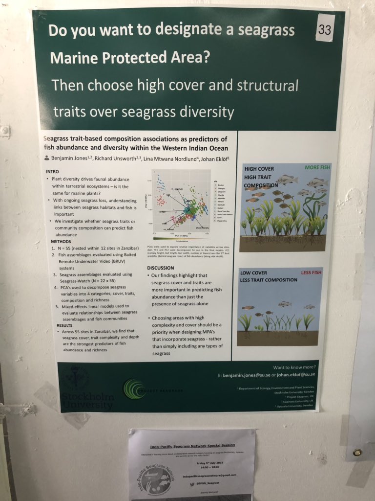 World_Seagrass's tweet image. Seagrass trait-based composition associations as predictors of fish abundance and diversity within the WIO @BoardshortsBen @ZosteraR @ResearchLina @jsEklof #wiomsasymposium2019