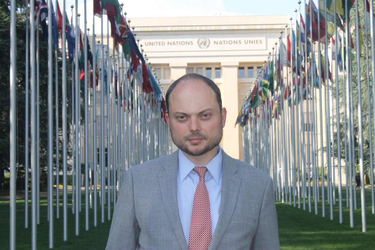 UNWatch's tweet image. "There are 297 political &amp;amp; religious prisoners in Russia. In the last four years, the number of political &amp;amp; religious prisoners has increased six-fold." — Leading Russian dissident Vladimir Kara-Murza at the UN Human Rights Council. #HRC41