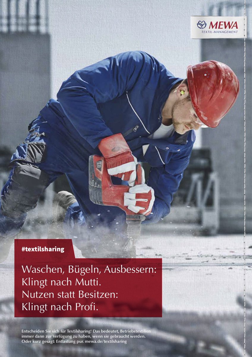 MEWA_DE's tweet photo. Sie sind der Profi in ihrem Job – und wir die Profis beim Waschen. Das ist seit 111 Jahren das Erfolgskonzept von MEWA. Bereits 1,1 Millionen sharen heute die Freiheit und vertrauen auf die Serviceleistungen des Marktführers #MEWAtm https://t.co/MVy5QoGfNj #textisharing https://t.co/aHXWDHcKWP