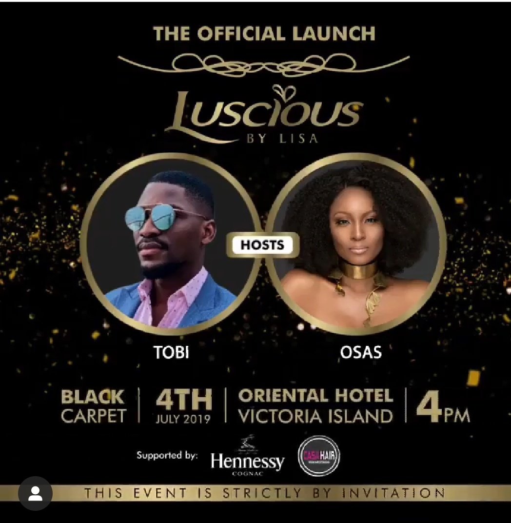 Vicdeji3's tweet photo. The tentacles of the hosting brand is spreading fast cos one good hosting deserves another. Watch out for Tobi as he co-hosts the Official Launch of Luscious By Lisa this Thursday, 4th July. #Tobibakre #TobiTheHost https://t.co/wGzEHXHtPV