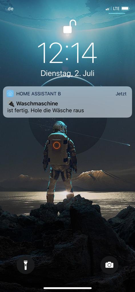 Mein #HomeAssistant kann mich seit gestern darüber informieren, dass meine Waschmaschine fertig ist 😂😎🙈