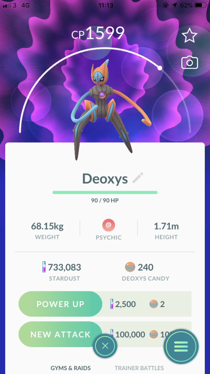12291211zs's tweet photo. Just got one from a raid earlier..
#DeoxysSpeedForm #EXRaidBoss #TeamValor #PokemonGo https://t.co/cu8NV28HTL