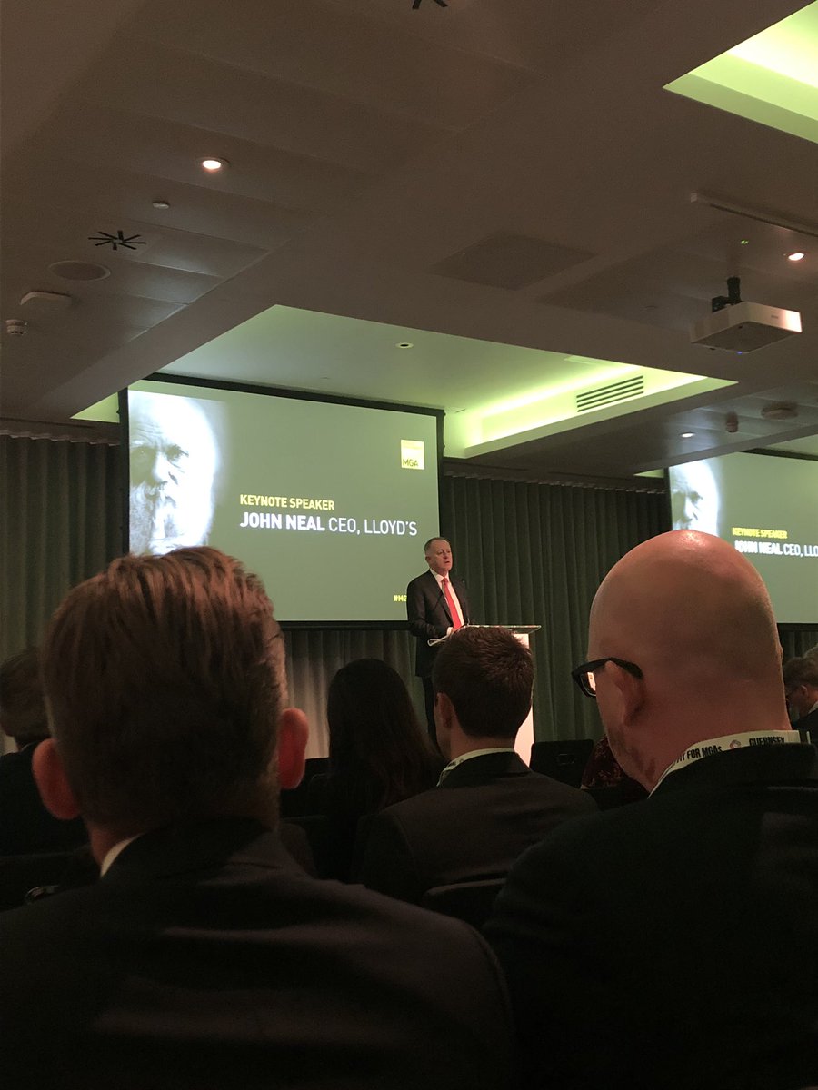 da_strategy's tweet photo. .@LloydsofLondon John Neal reaffirming the importance of #MGA & #coverholders bringing 1/3 of business into the market #MGA2019 @UKMGAA #DAambition #DAS https://t.co/W9Pisst0bw