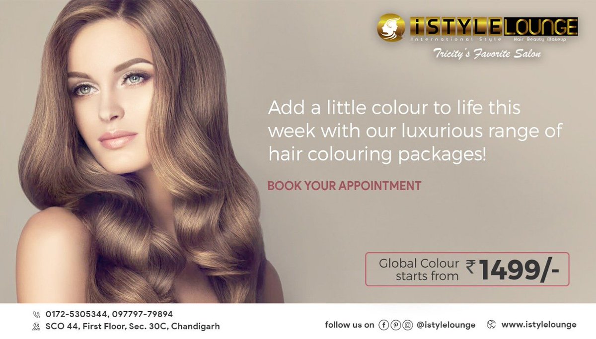 iStyleLounge30c's tweet photo. Let your hair reflect who you are! Global hair color starting from just Rs. 1,499/-

Book your appointment now. Call us at 01725305344

SCO - 44, First Floor, Sector 30C, Chandigarh

#iStyleLounge #Chandigarh #makeupartist #Haircolour #hairperfect #globalcolour https://t.co/DxslgqJRZo