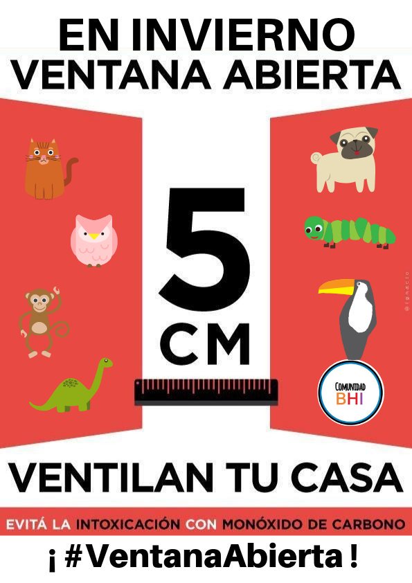 Con el frío ❄️ se volvieron a encender las estufas y calefactores. Recordá que 5 cm ventilan tu casa.  #GrpComunidad #5min #VentanaAbierta. Por favor RT .