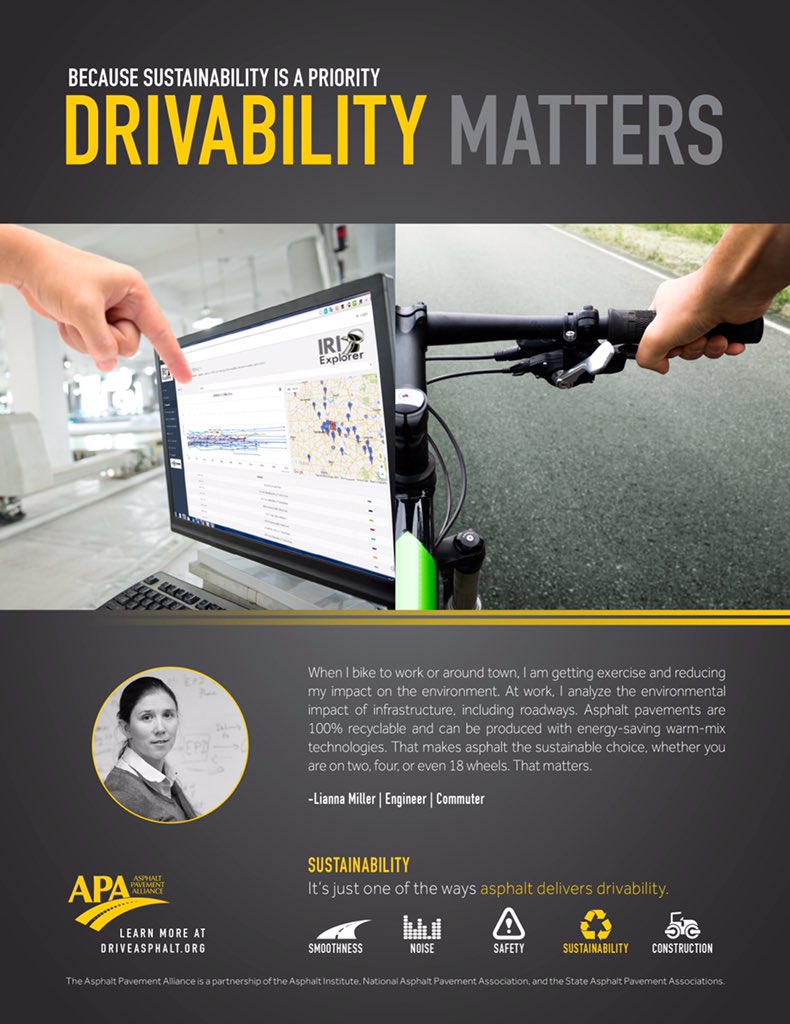 DeltaCompanies's tweet photo. Because sustainability is a priority ...
Drivability matters.
Asphalt Delivers Drivability!
#DrivabilityMatters #asphaltpaving #asphalt #Sustainability @NAPATweets @asphaltroads @MoAsphalt @AAPA_AR @IllinoisAsphalt https://t.co/BtzrPe5jb9
