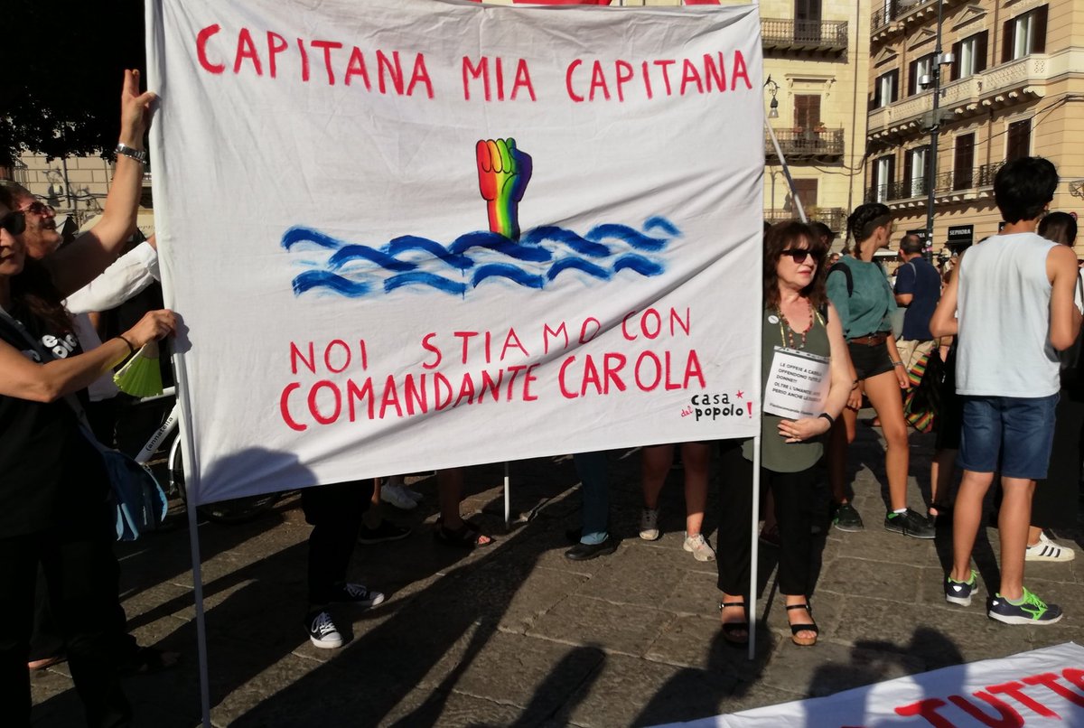 CislSicilia's tweet photo. Con #Carola per un'#Europpa solidale, aperta, inclusiva. Contro il #razzismo e la #xenofobia
#freeCarola #SeaWatch3 #restiamoumani https://t.co/kxVIYAdr5L