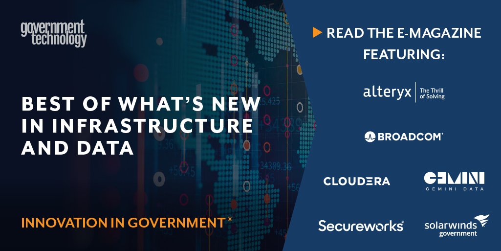 Carahsoft's tweet photo. Capitalize on modern data center tech in hybrid, multi-cloud infrastructures w/ tips from thought leaders at @alteryx, @Broadcom, @ClouderaGov, @geminidataco, @Secureworks &amp; @solarwinds in our latest report: https://t.co/nPve33jsLE #InnovateGovt https://t.co/bwqfSIHLqs