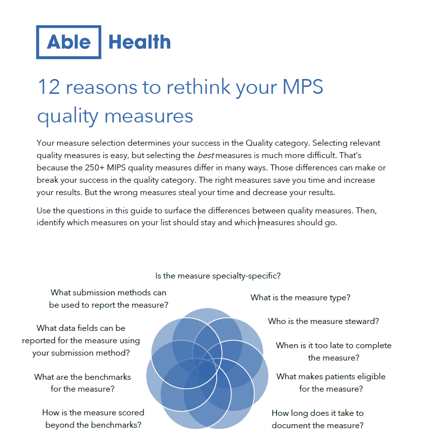 "When choosing measures, consider how a measure is scored beyond the benchmarks - missing benchmarks, seven-point cap, bonus points."

Learn more: 12 reasons to rethink your MIPS quality measure selections

buff.ly/2ZDnNJa