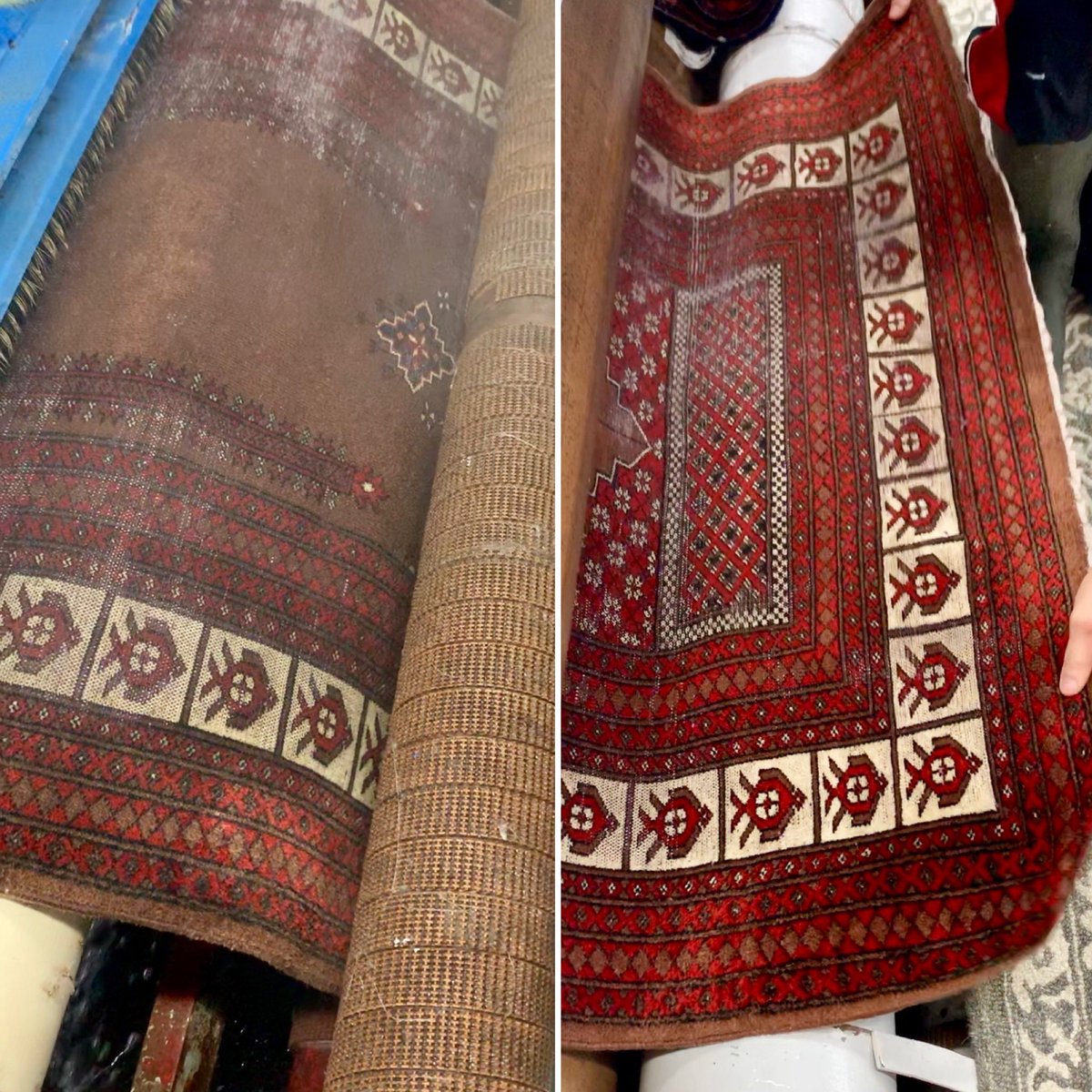 BagdadRugs's tweet photo. Take a #sneak #peak of the #rug #cleaning #process in #action! You can already see the difference! Come and get a #free rug #cleaning #tour #today at #bagdadorientalrugs or call (713)783-3500 to setup an appointment! https://t.co/2ZQYTFSZK7