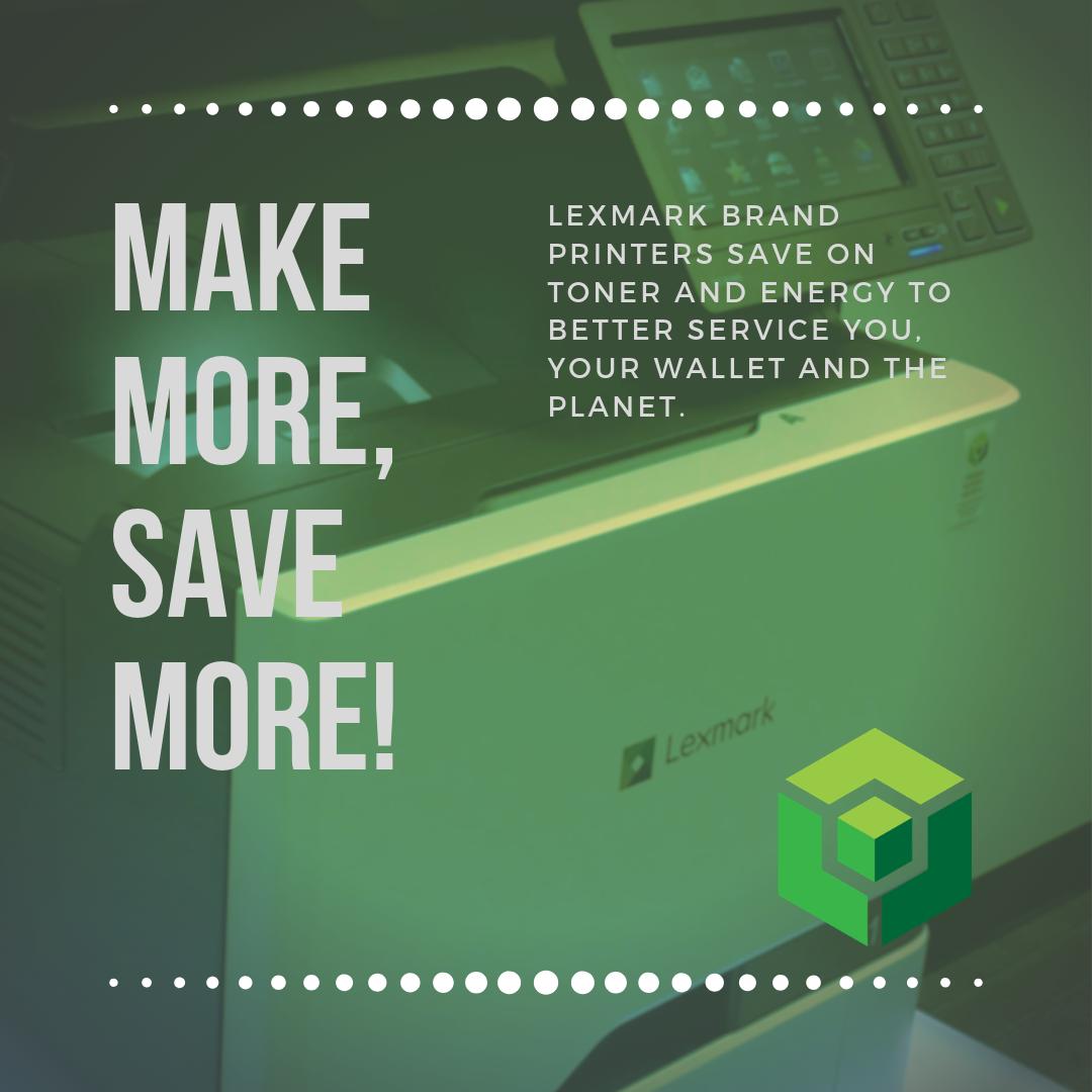 MBSManaged's tweet image. From power save modes to lower toner use, our Lexmark brand printers will help you save money and the environment. #lexmark #lexmarkprinter #green #printer #business #businesssolutions #metrombs #businesscommunication
