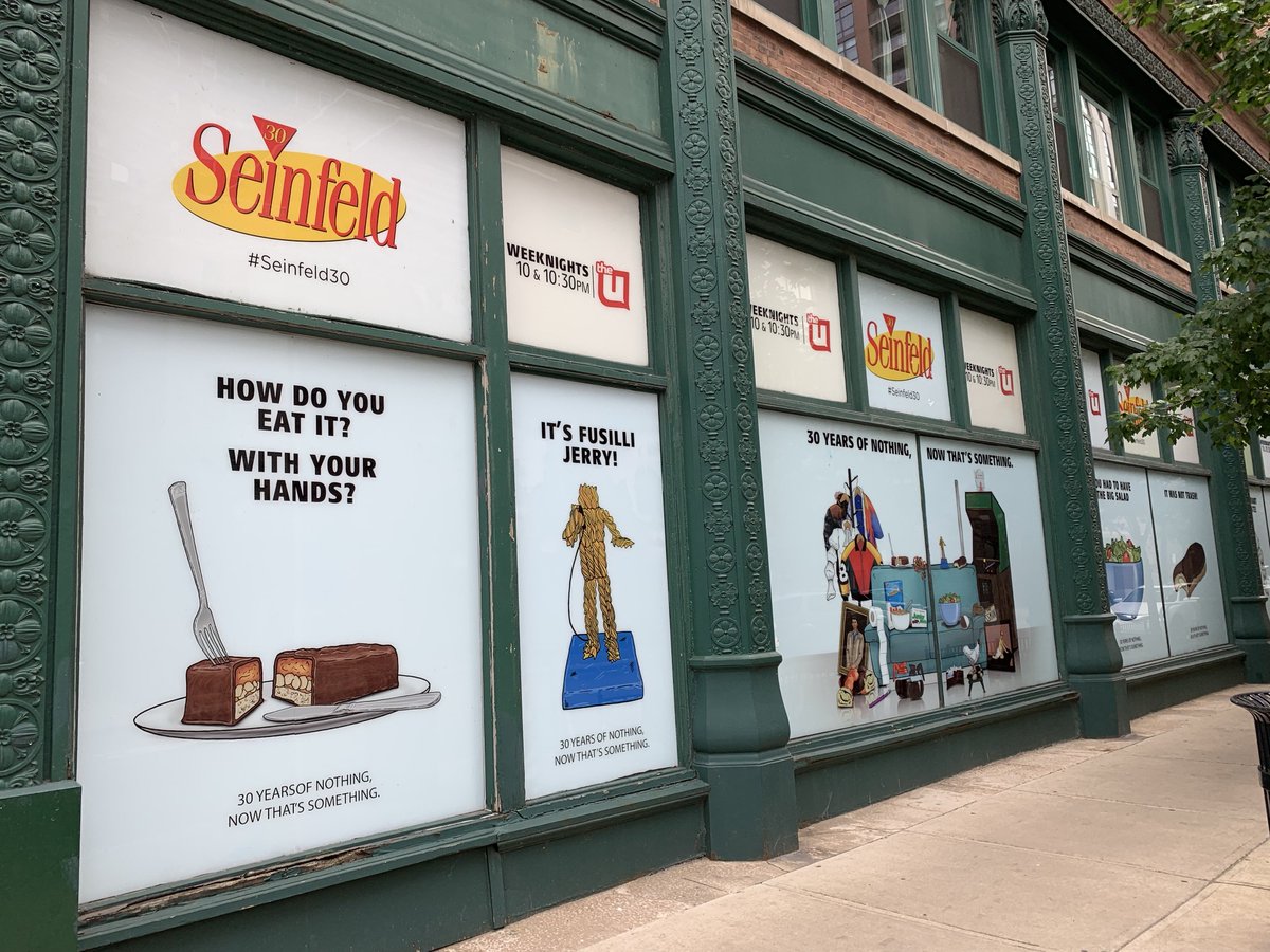 outdoorad's tweet photo. .The #Seinfeld30 celebration takes front and center with this new #OOH install at 900 S. Wabash in Chicago. https://t.co/pgN2LR6Uqx