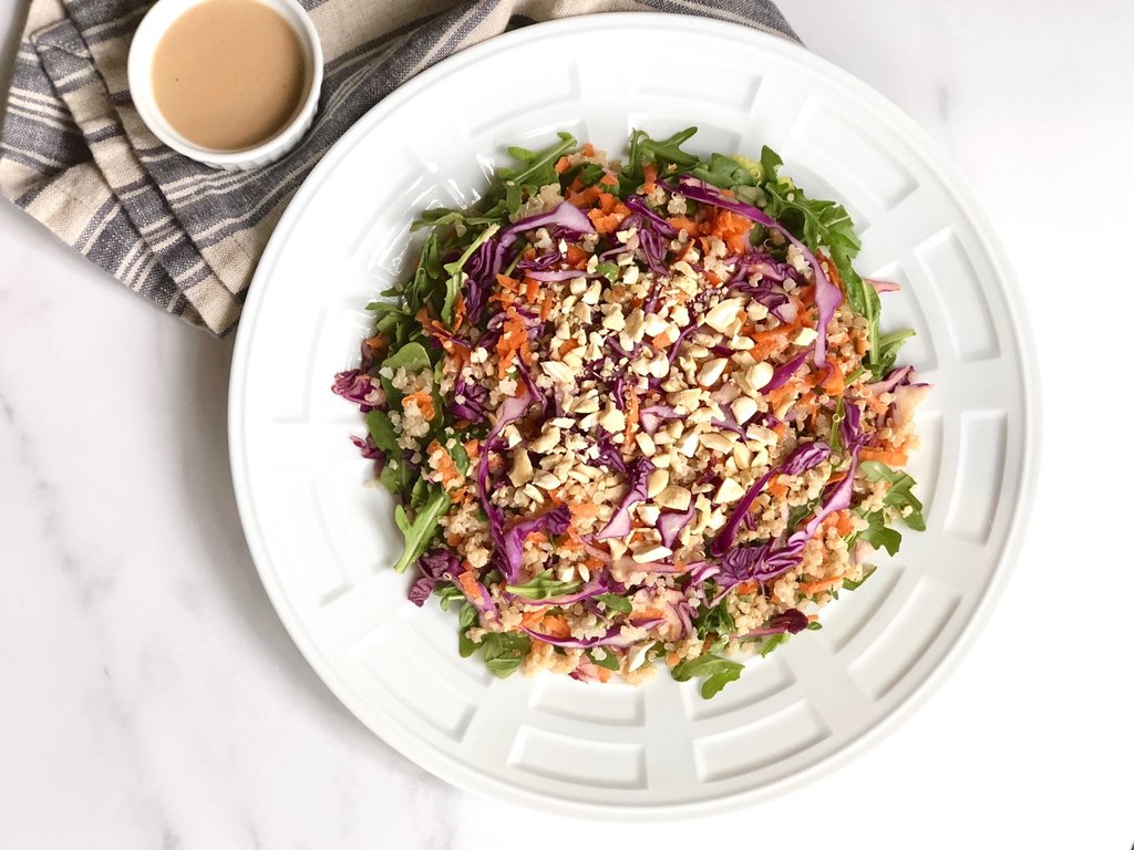 The_Greenprint's tweet photo. Thai Peanut &amp; Quinoa Salad!! Recipe from The Greenprint book!! 🌱🌱 https://t.co/1eeYHgxjcl