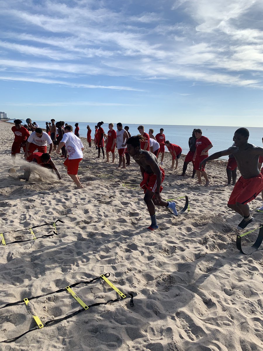 CGHSFL's tweet photo. The grind never stops! 💪
This week, Chiefs football took to the beach to continue their training for next season! #Defending19 https://t.co/xCMZfTUlj3