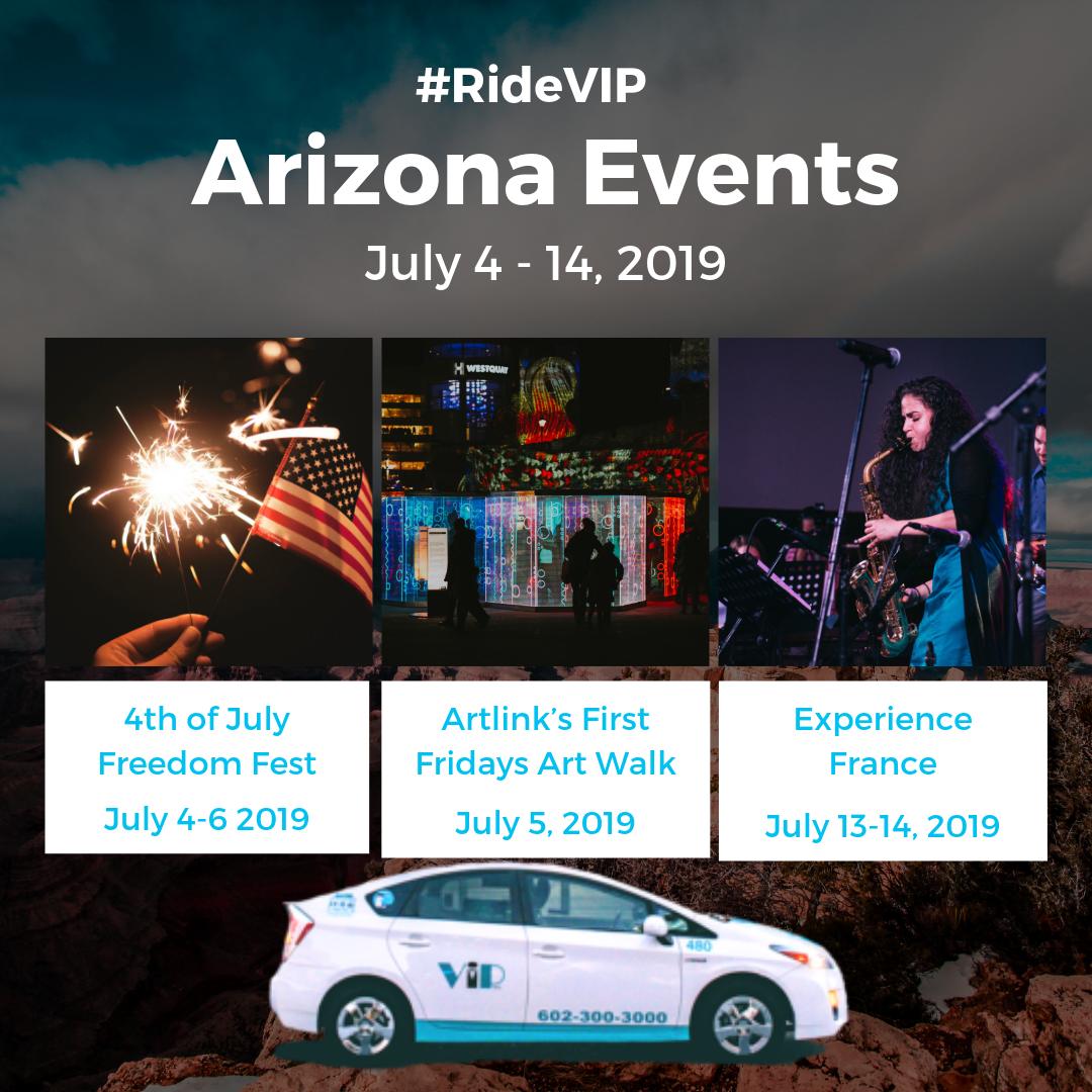 VIPTaxiCab's tweet photo. Fireworks, art and music. There's so much to look forward to this July. Our local events page gets updated every two weeks. Visit our site to see the best #Arizona has to offer. https://t.co/wJp6K4c55H #Phoenix #Tucson #Taxi #LocalArizona #AZ #RideVIP #VIPpoints https://t.co/OV37wQvMQ0