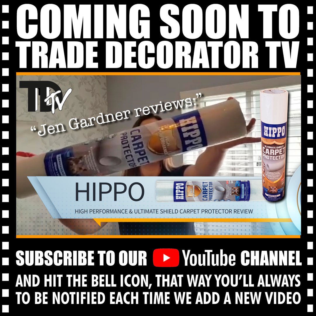 TRADE_decorator's tweet photo. COMING SOON TO TRADE DECORATOR TV
#JenGardner, Trade Decorator Product Reviewer, has been testing @HippoProducts High Performance and Ultimate Shield Carpet Protector.
🎟https://t.co/KQGLuTOXZy
@Jenthedecorator @BorthwickDecor #decoratingproducts #carpetprotector https://t.co/DW9w57u9Dr