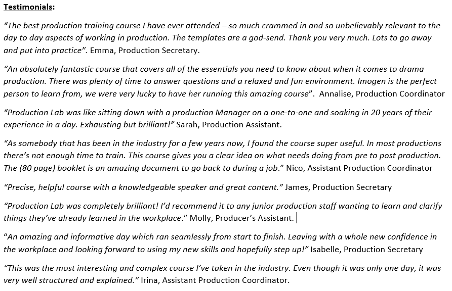 thecallsheet's tweet photo. We're aiming to run more #ProductionLab training events later in the year.
Take a look at the incredible feedback from the pilot we ran in February and look out for further dates and locations later in the year. https://t.co/Fn9Yip80nE