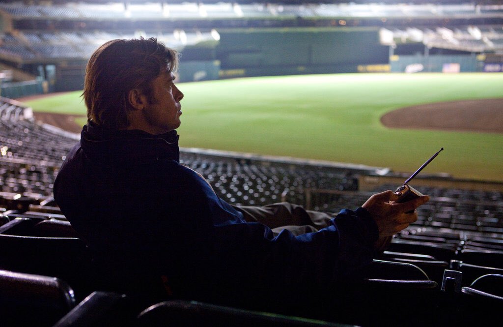 BaseballQuotes1's tweet photo. We're all told at some point in time that we can no longer play the children's game, we just don't know when that's gonna be. 

Some of us are told at eighteen, some of us are told at forty, but we're all told. -Moneyball https://t.co/RJOveGztvb