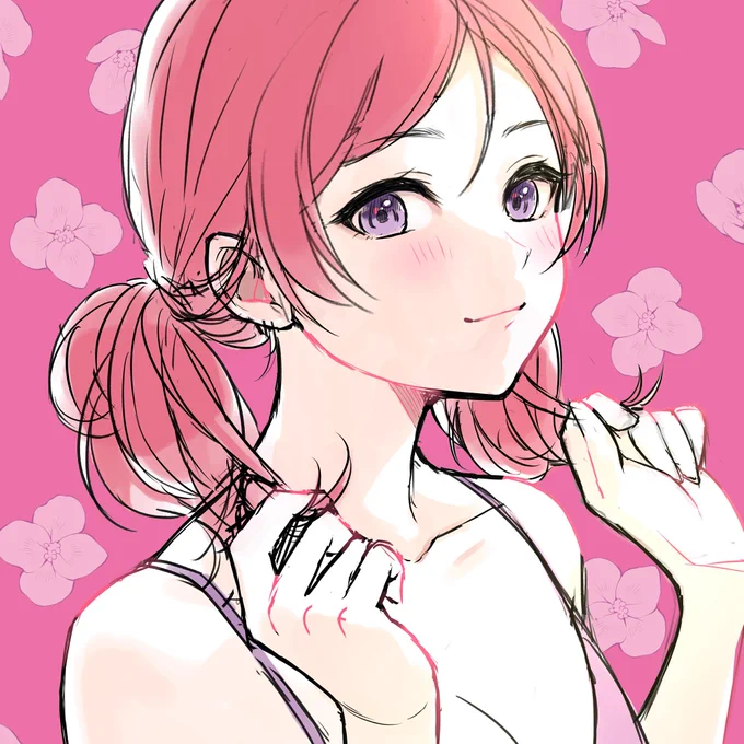 二つむすび真姫ちゃんラフ!
本には髪型まで入らないかも(?)知れないので…? 