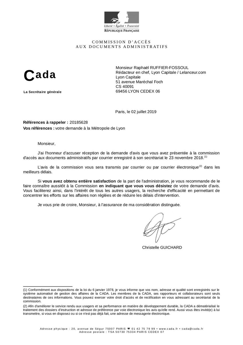 LyonRRF's tweet photo. J'ai le souvenir d'un temps où la #CADA s'honorait de répondre en moins de trois mois… Aujourd'hui, c'est plus d'un an ! Quand on demande des nouvelles, on n'obtient qu'une promesse de réponse "dans les meilleurs délais"… C'est ça l'ère de la #transparence ? Sérieusement ? https://t.co/djwzX2MIQv