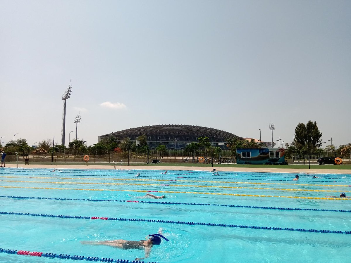 NovaCenturionSC's tweet photo. The view of Malaga FC's ground from the pool out here in Spain #ontour #football #greatsetting https://t.co/4GeduUtPRW