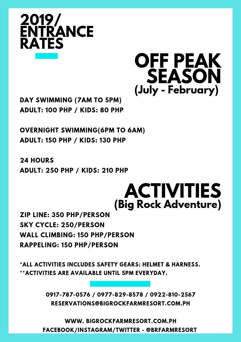 BRFarmResort's tweet photo. Just got more affordable, check our Off Peak Entrance Rates! More budget-friendly, more fun! 😍 👍
#offpeak #offpeakrates #budgetfriendly #bigrockfarmresort #bulacanresort #bulacan #philippines #entrancefee https://t.co/AqyBexZjC9