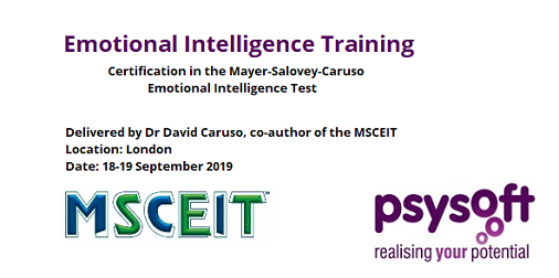 psysoft's tweet photo. MSCEIT emotional intelligence Certification (delivered by world-renowned EI expert Dr David Caruso) in London on 18-19 September 2019 #EmotionalIntelligence #coaching #leadership #psychometrics #psysoft #learning #training https://t.co/cize94zz6W https://t.co/7nWPDSdam4