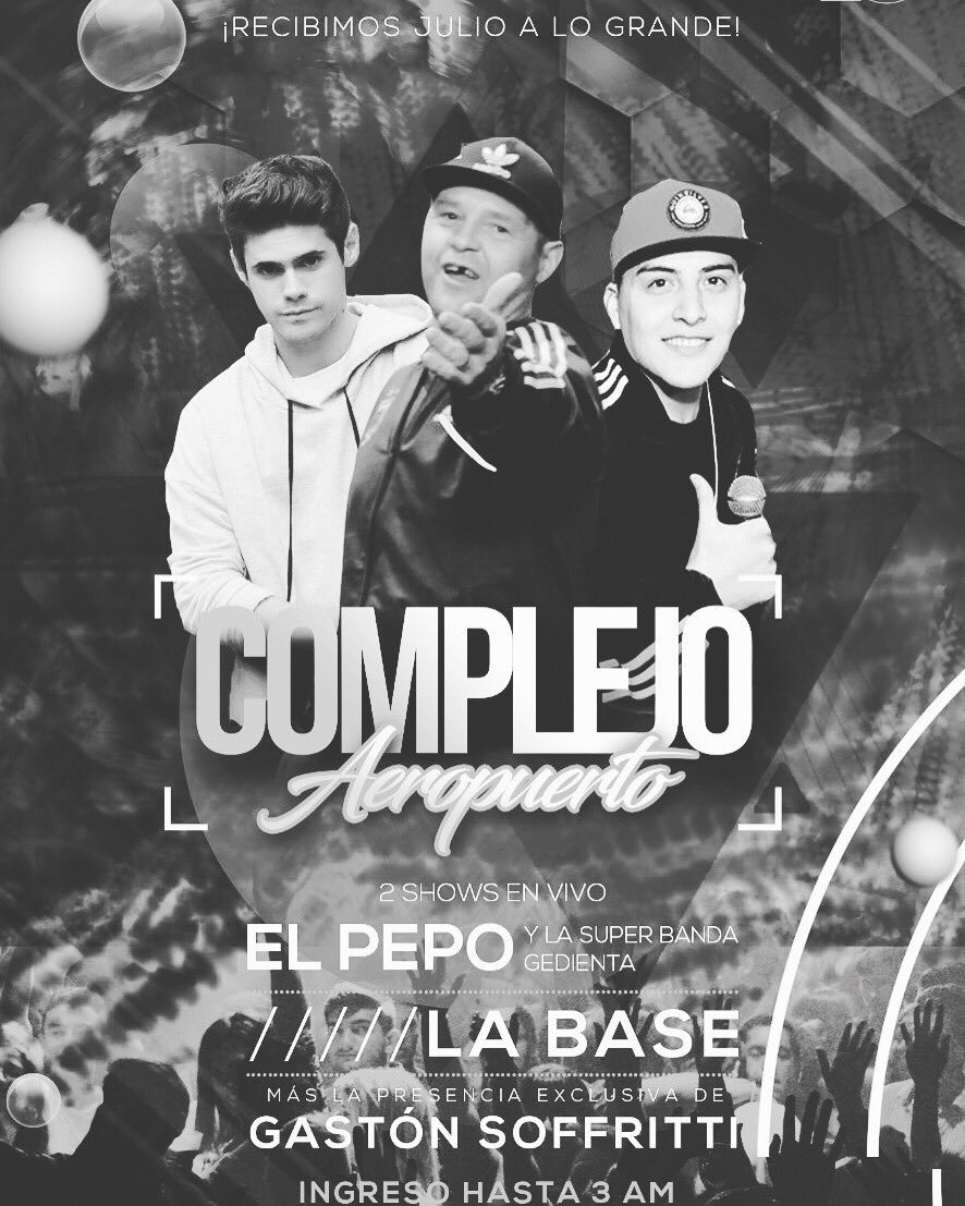 AeroComplejo's tweet photo. Seguimos de fiesta todo el año en @AeroComplejo 
 
✅HOY #Martes sorteo DE ENTRADAS  #GRATIS 

🛩Queres participar?? 
Es muy sencillo  ⬇️⬇️

👉Dale RT RT RT RT RT RT RT RT RT RT  este flyer EN ⚪️ y ⚫️

✔️ Sorteamos el mismo sábado a las 22 hs❗️
#ElPepo #LaBase #GastonSoffritti https://t.co/dITas96004