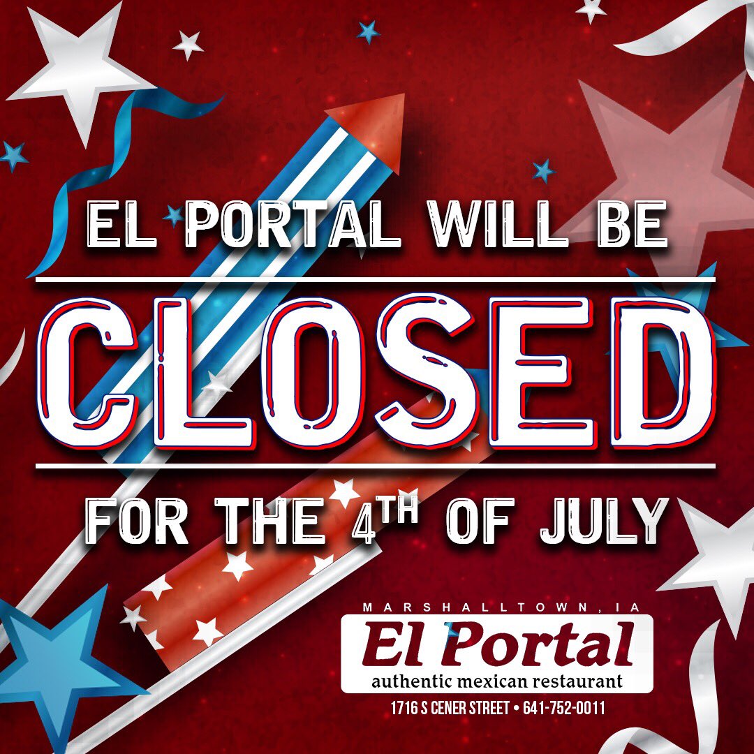ElPortalMexRest's tweet photo. Happy 4th of July! https://t.co/JioK0r1DZL