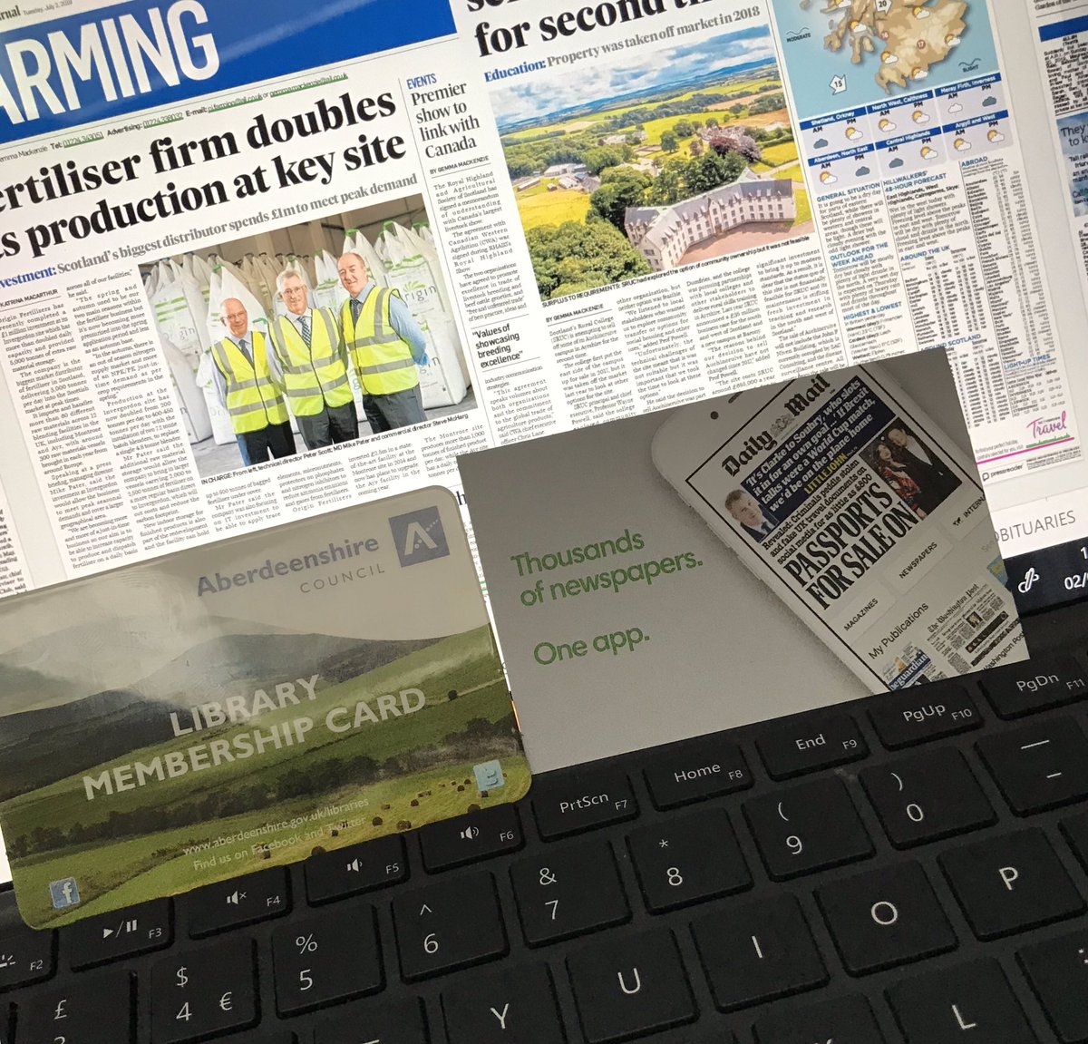 JudyMWhyte's tweet photo. Delighted to discover my @Aberdeenshire #LiveLifeAberdeenshire Library membership includes free access to the #PressReader app. I’ve been reading news &amp; publications from all over the world today! As I keep saying, there’s so much more to a @onceuponashire library than books! https://t.co/BSoFKe6lPP