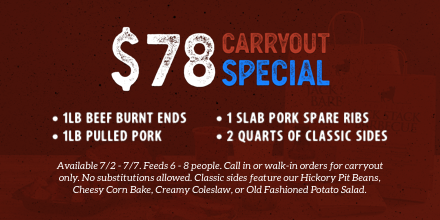 jackstackbbq's tweet image. You bring the bottle rockets. We&apos;ll take care of the food. Check out our new carryout special – available now through 7/7. Call or walk-in to order!  #July4th🇺🇸 #KCBBQ #EatJackStack