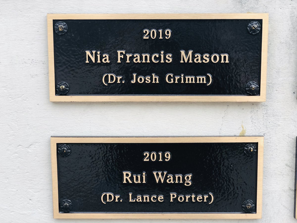 ManshipSchool's tweet photo. Congrats to our May 2019 Ph.D. graduates, Nia Mason and @bbiwr, whose plaques were recently installed on our terrace! #ManshipMade https://t.co/FIcUMEaFmQ