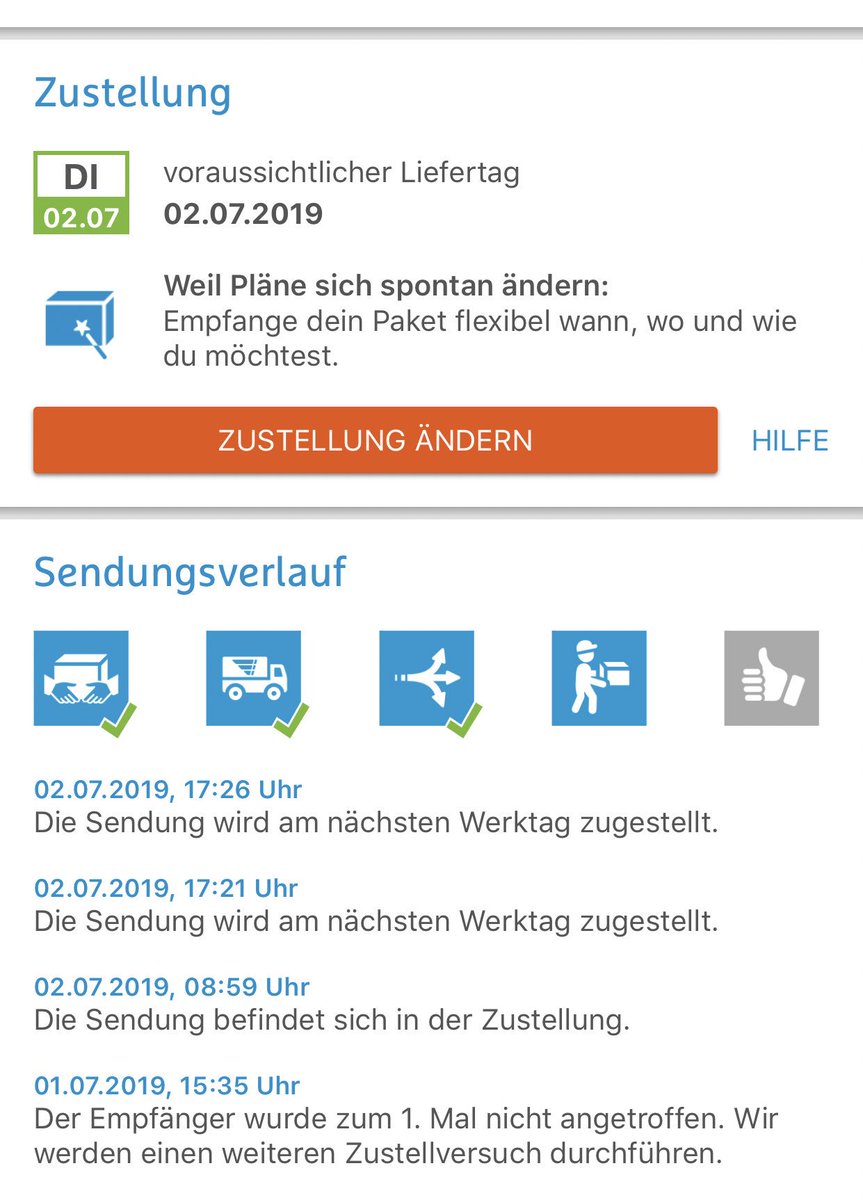 Gringxo's tweet photo. @hermesDE Heute sollte es kommen warum soll es doch jetzt erst morgen zugestellt werden? https://t.co/XqANWlL5Xp