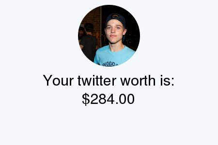 david__laramee's tweet photo. My Twitter worth is: $284.00

Find yours with https://t.co/FvIHiufkl2

. https://t.co/13ZWclXYbP