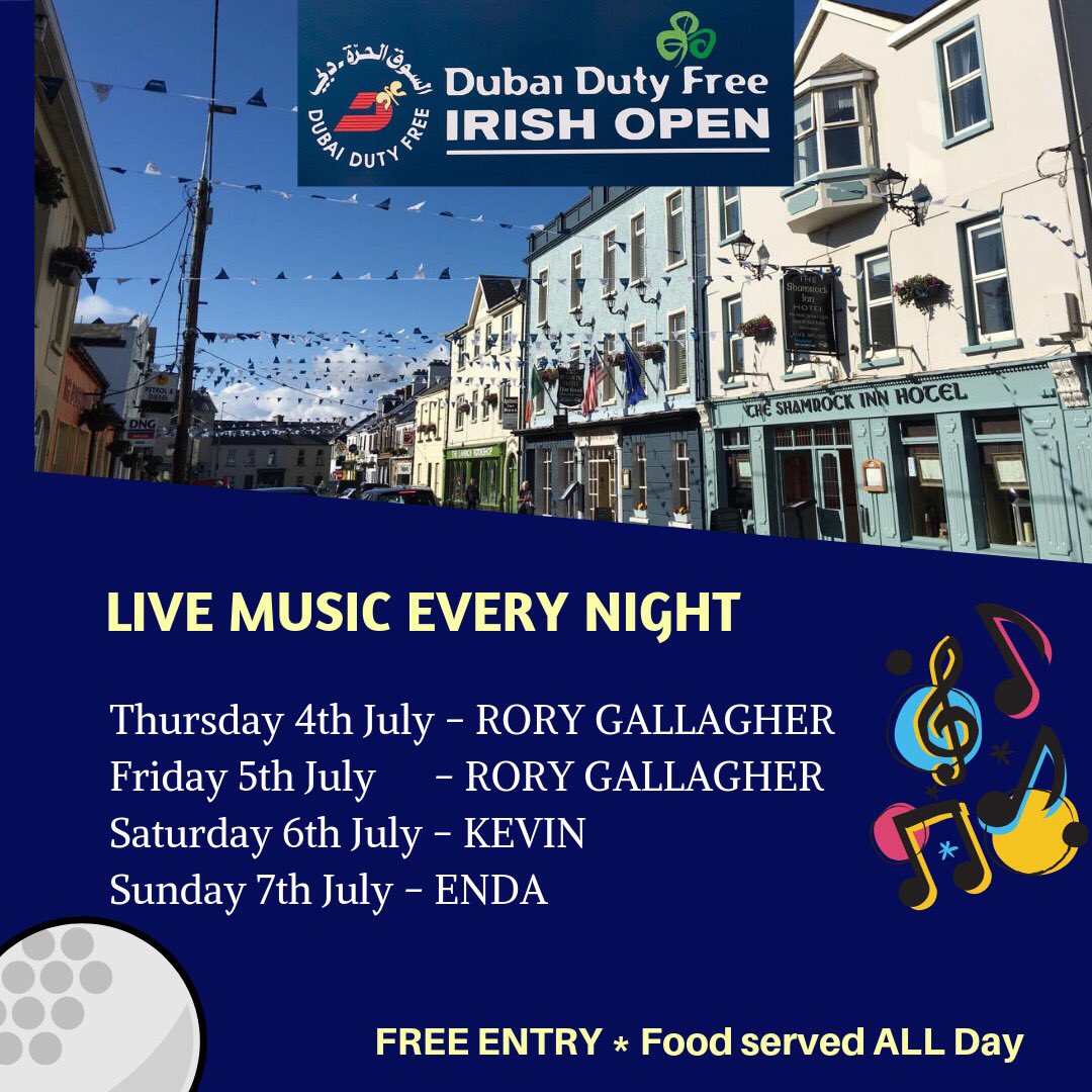 Live Music every night during #DDFIrishOpen in <a href="/ShamrockLahinch/">Shamrock Inn Hotel</a> It is finally happening!
