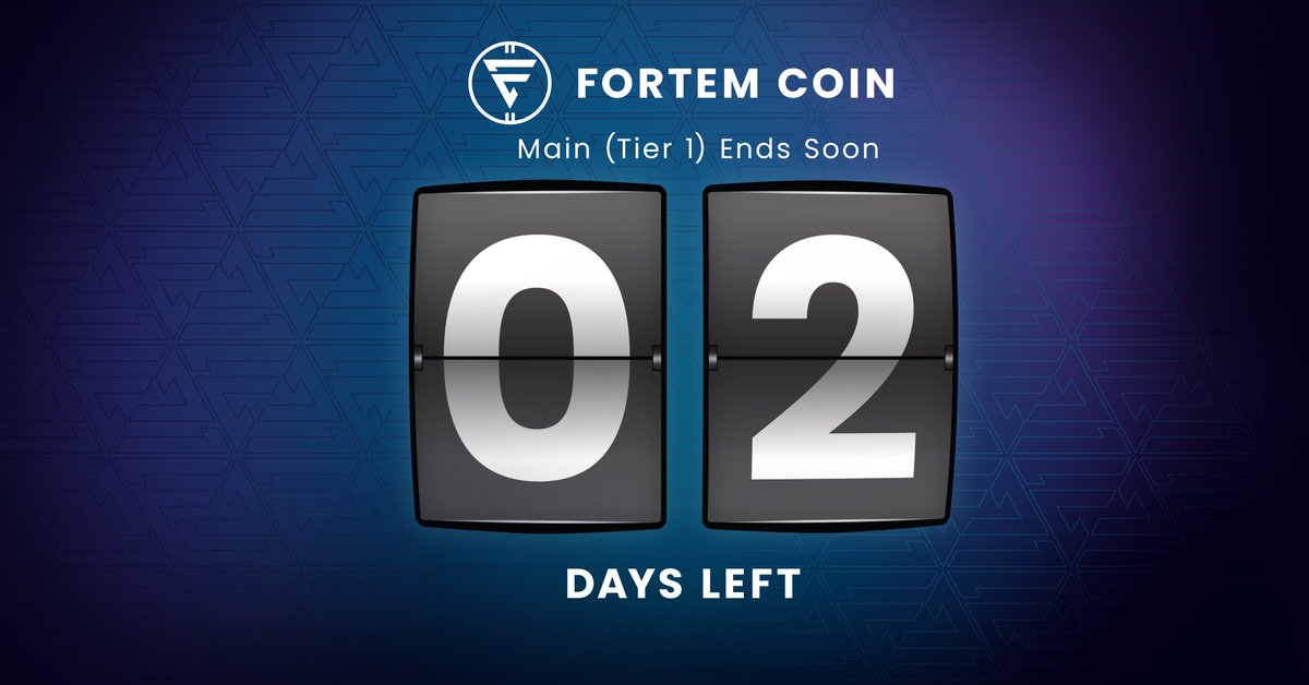 Only 2 days guys!

fortemcoin.io - coinsbit.io

#blockchain #tokenization #realestate #investing #cryptocurrency #bitcoin #IEO #STO