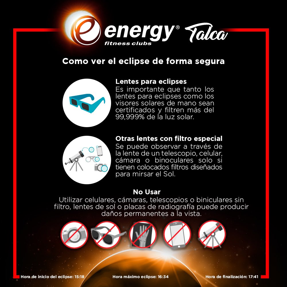 EnergyTalca's tweet photo. 🌕🌔COMO VER EL ECLIPSE DE FORMA SEGURA🌗🌑
#EnergyTalca #ViveLaExperienciaEnergy #LaNuevaEnergía #EnergyLifeStyle #YoSoyEnergy #SorprendeteConEnergyTalca #hazlopersonal https://t.co/bcnos7pb0U