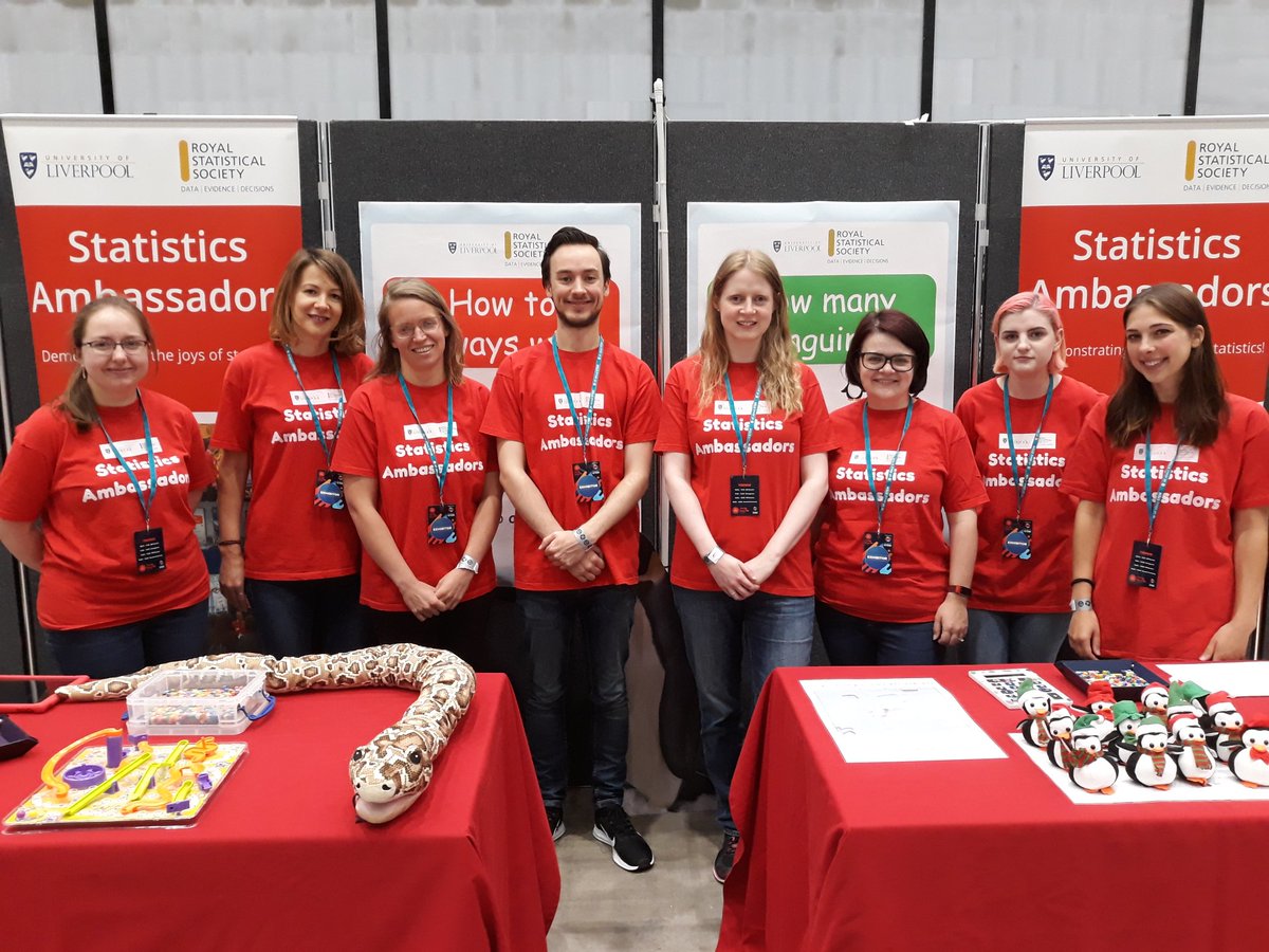 ljbcmshe's tweet photo. Very proud of the whole Statistics Ambassador team from @LivUniEngageHLS (+ @chris_e_overton) who did an amazing job today showcasing #HandsOnStats activities for the 8000 attendees @TBB_NorthWest. Thank you π§π©βββββπ©π§! https://t.co/f1YTw4Phwm
