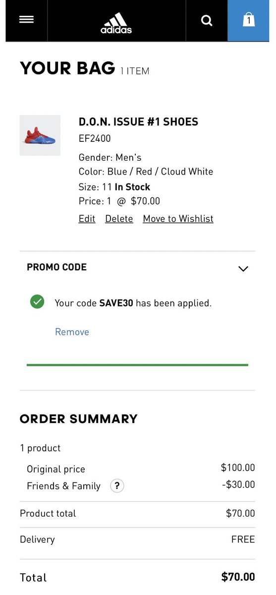 adidas promo code