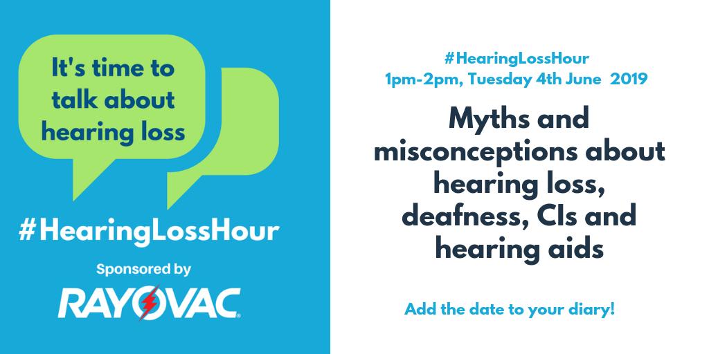 Hello and welcome to #hearinglosshour.

As our discussion on myths and misconceptions was so good last month, we have more of them this month.

Feel free to share your own too!