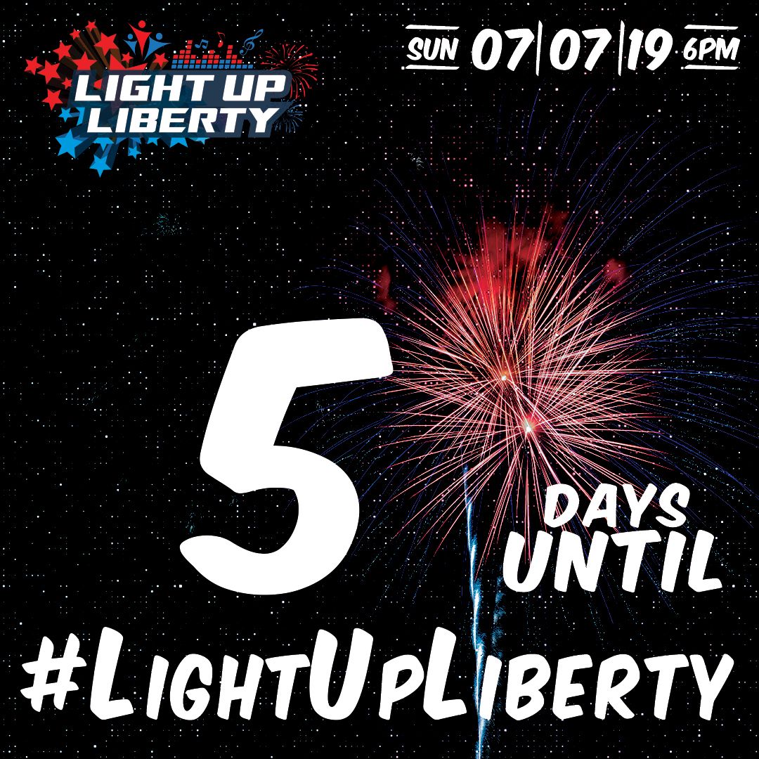 We’re just 5 days away! - #LightUpLiberty - Exciting Entertainment, Carnival Rides, Food &amp; More! Help Spread the Word - Share this Post!!