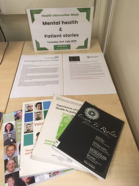 Come and look at our display in the library on mental health and patient stories which is today's focus of #HIW2019